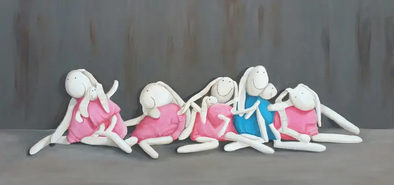 Knuffelhaasjes, Our daughter's cuddly toy bunnies