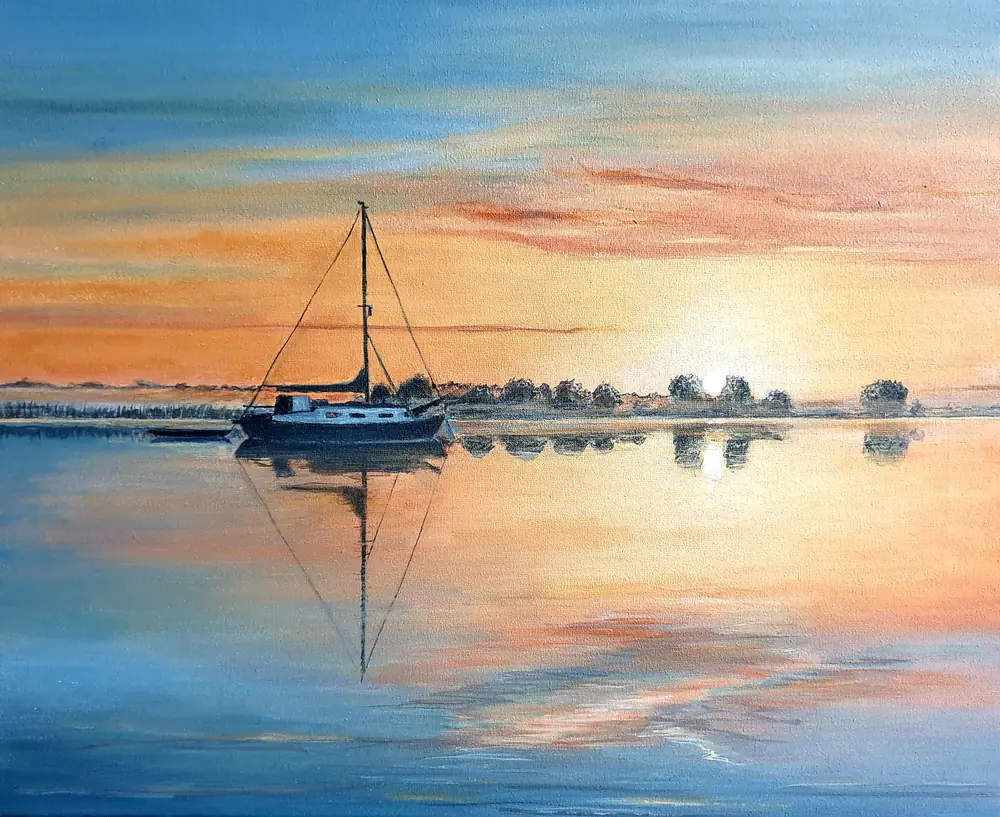 De Fluessen, Sunrise over the Fluessen in Friesland