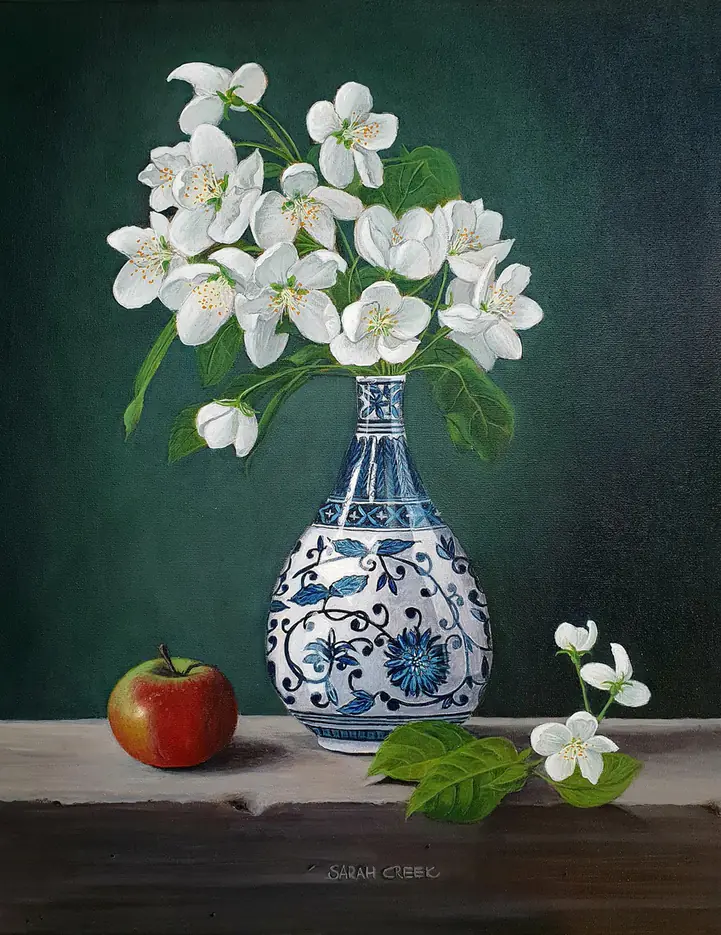 Offspring, Still life with apple blossom