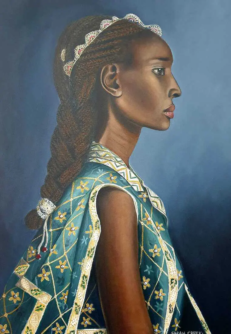 Putri Ashanti, Portrait of an African princess in a black floating frame