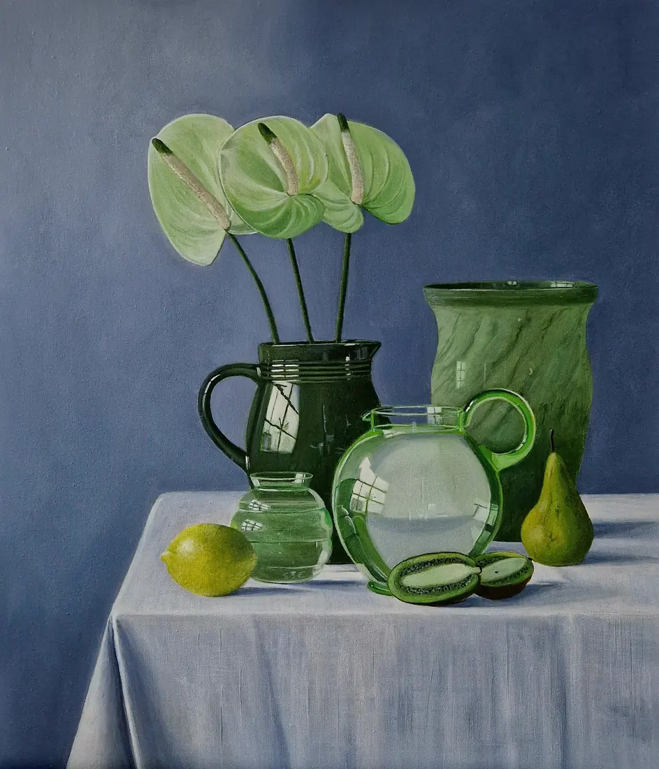 Anthurium, Still life in green