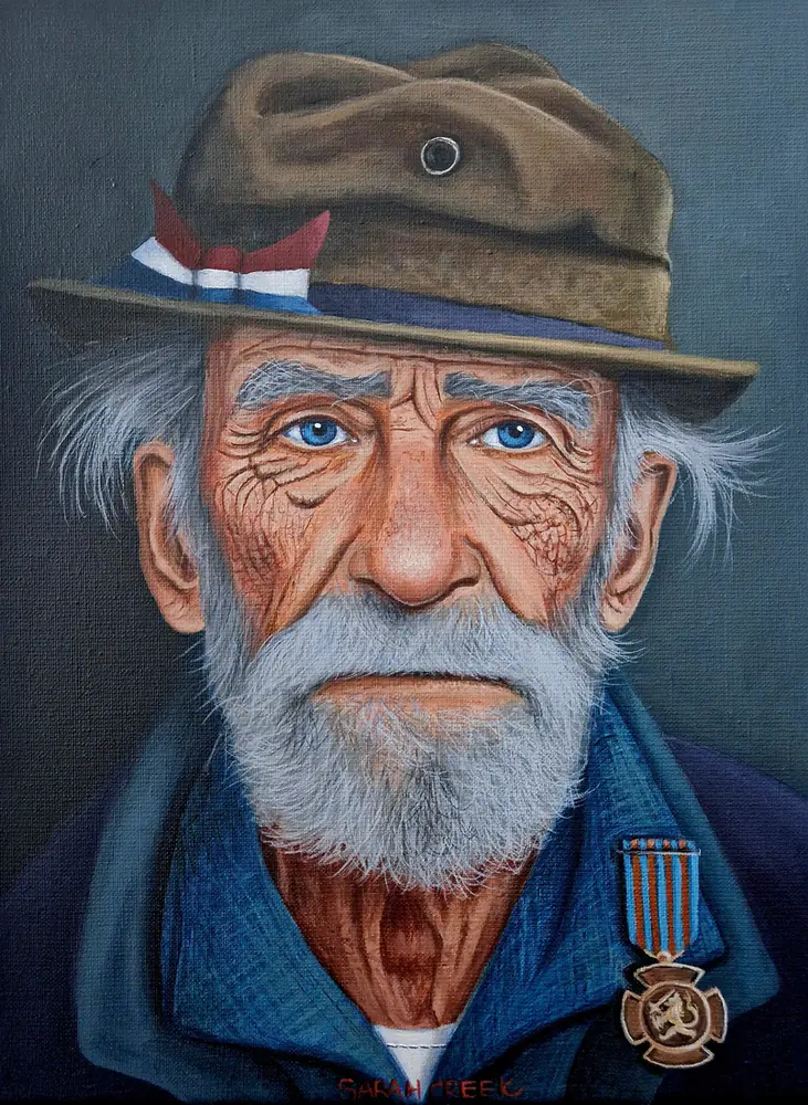 A rude awakening, Portret van een veteraan