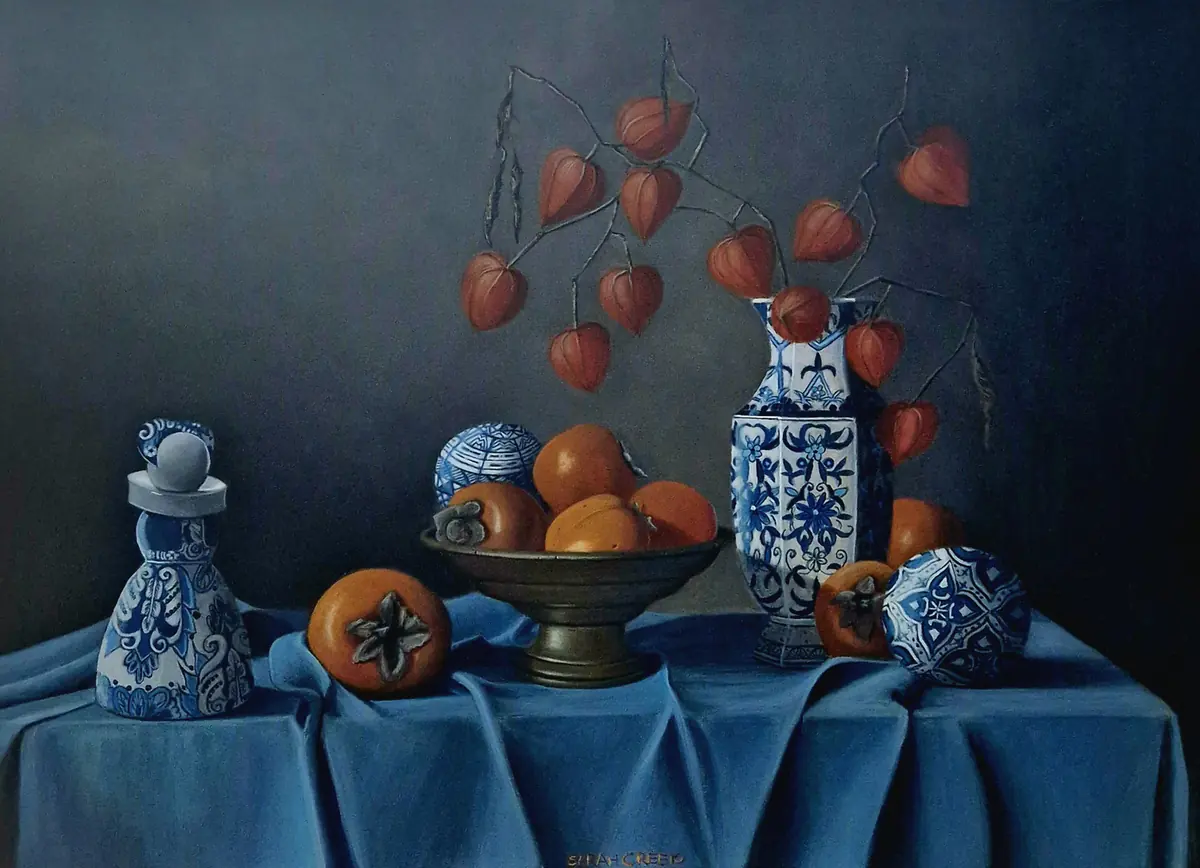 Stilleven met kaki persimmon, Still life