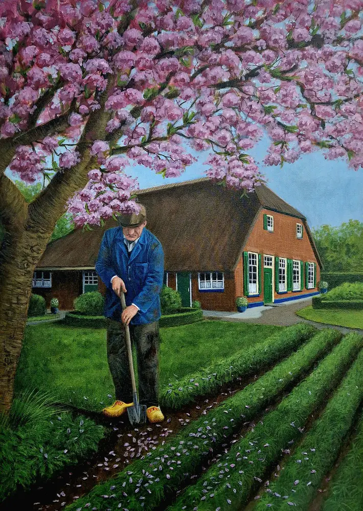 Op het erf, Farmer at his farm
