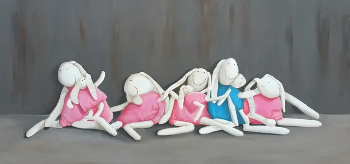 Knuffelhaasjes, Our daughter's cuddly toy bunnies