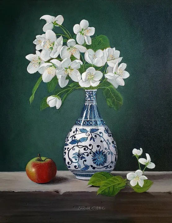 Offspring, Still life with apple blossom