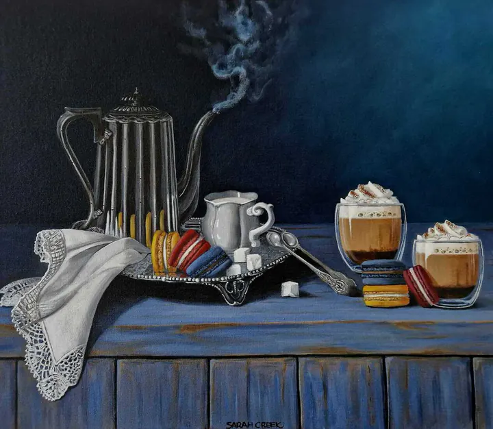 Twee kopjes koffie, Still life with coffee