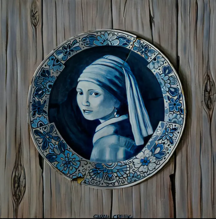 Delfts blauw meisje, Delft blue plate