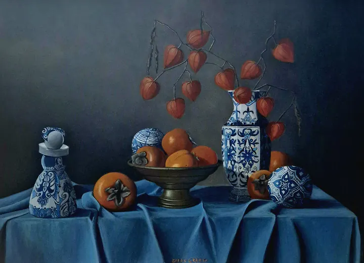 Stilleven met kaki persimmon, Still life