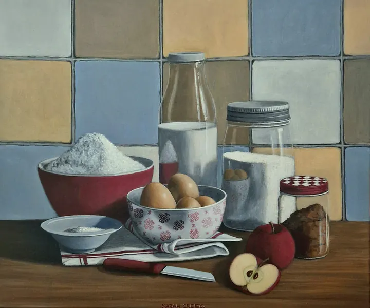 Stilleven met rode appel, Still life