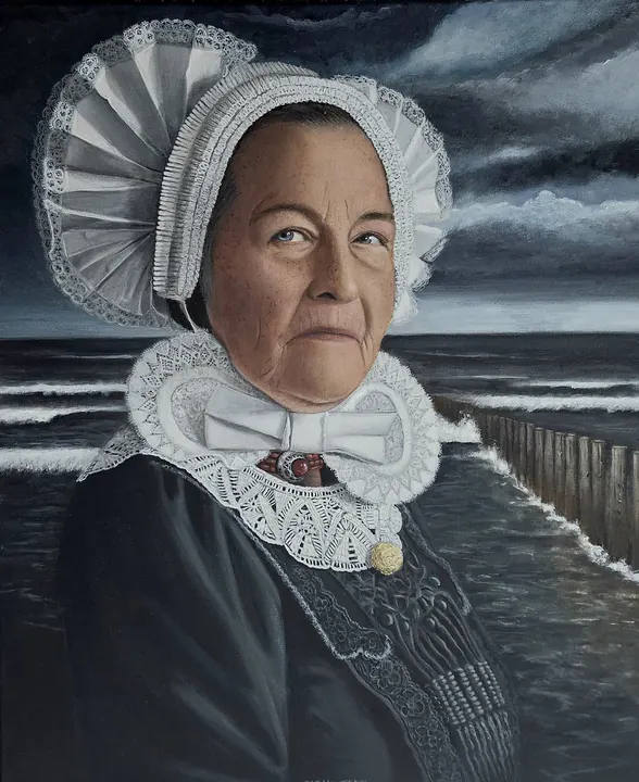 Aan de kust, Lady in traditional dress from the northern Veluwe.